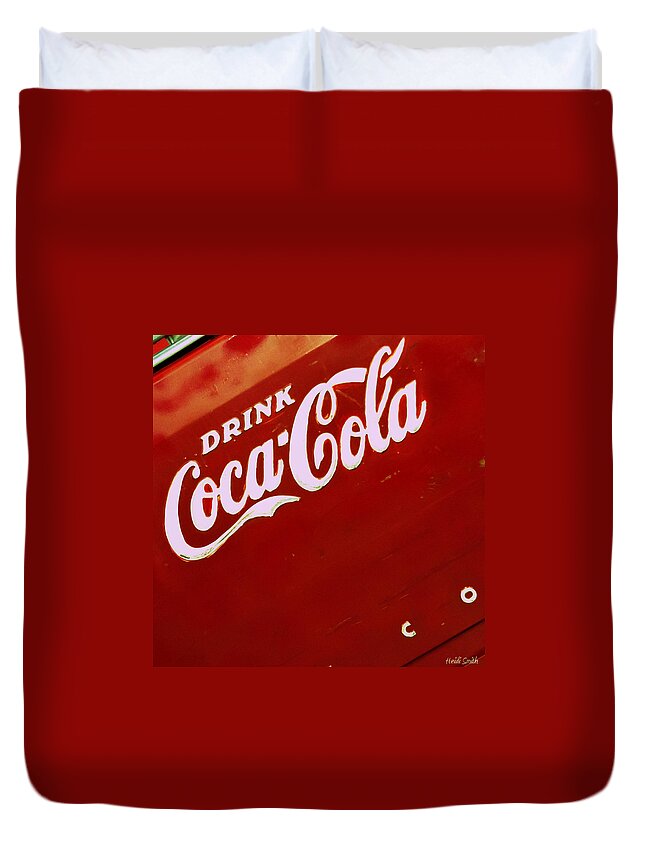 Coca Cola Duvet Cover featuring the photograph Drink Coke by Heidi Smith