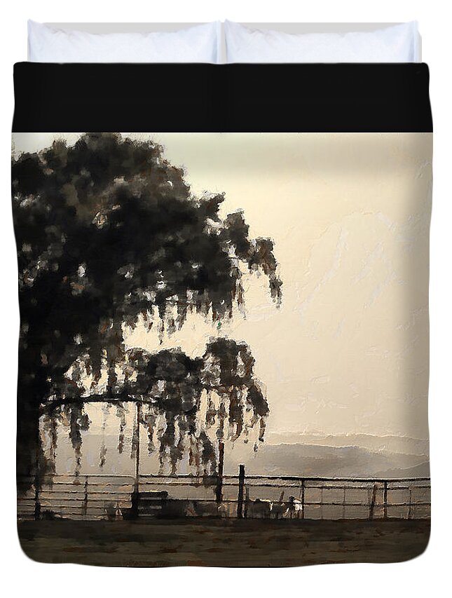 Agriculture Duvet Cover featuring the photograph Dripping Fog by Susan Eileen Evans
