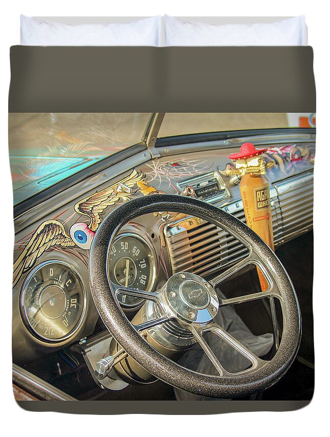 Ratrod Duvet Cover featuring the photograph Drivers Dream by Darrell Foster
