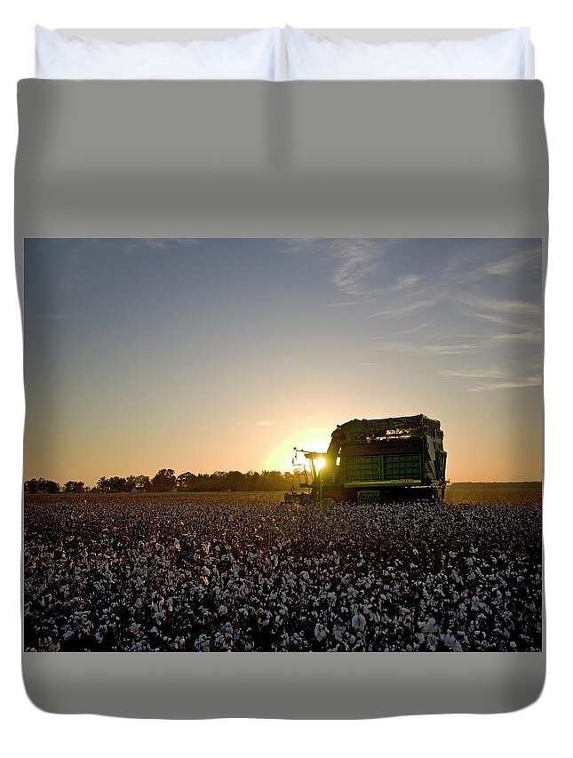 Ag Duvet Cover featuring the photograph Driving Sunset by David Zarecor