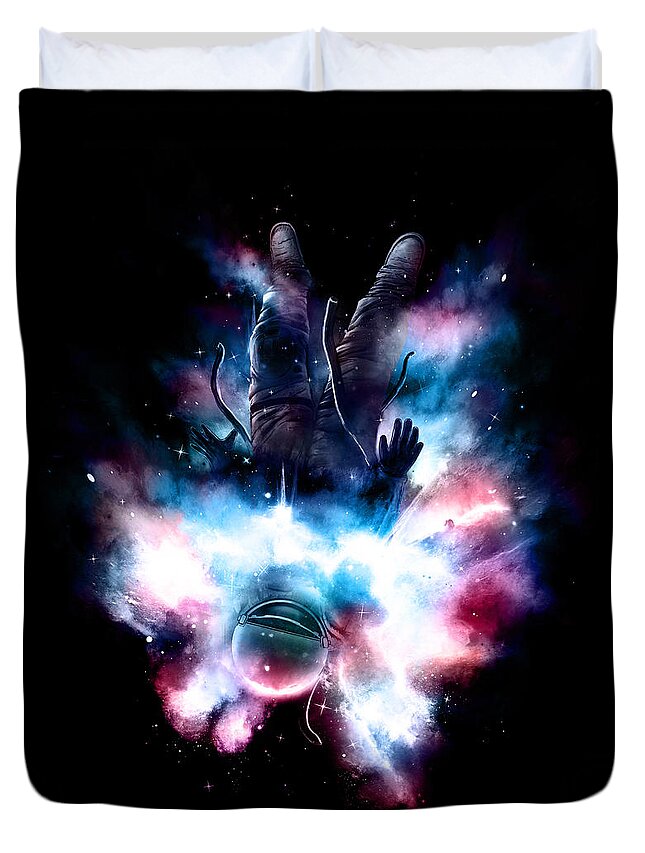 Space Duvet Cover featuring the digital art Drop by Nicebleed 