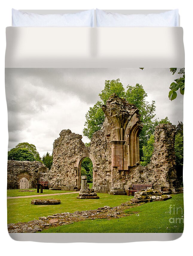 Dryburgh Duvet Cover featuring the photograph Dryburgh. Observing Silence. by Elena Perelman