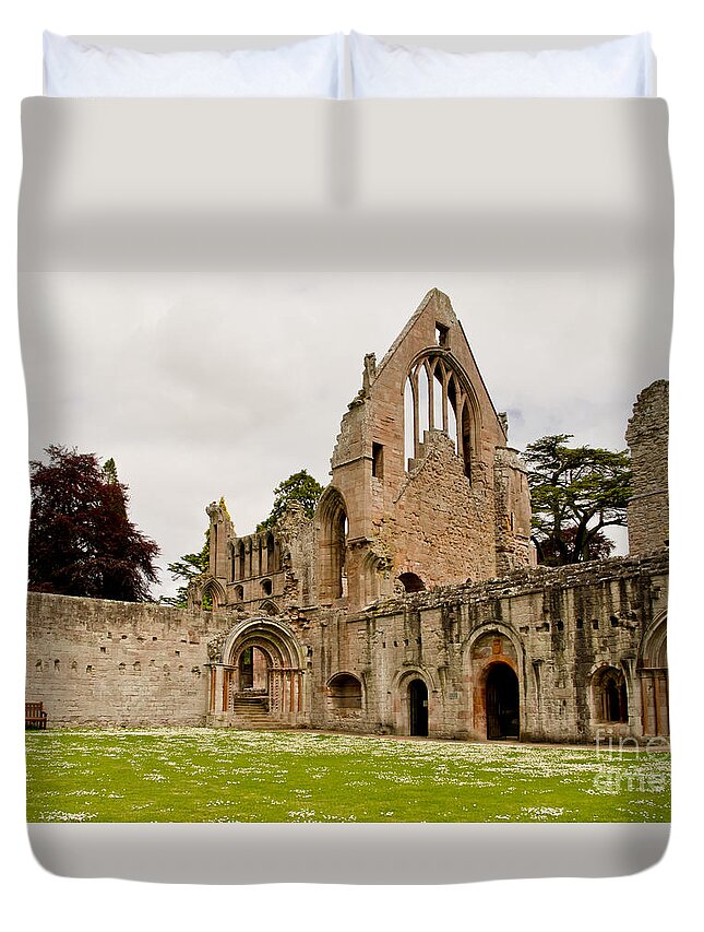 Dryburgh Duvet Cover featuring the photograph Dryburgh. Silence of the monks. by Elena Perelman