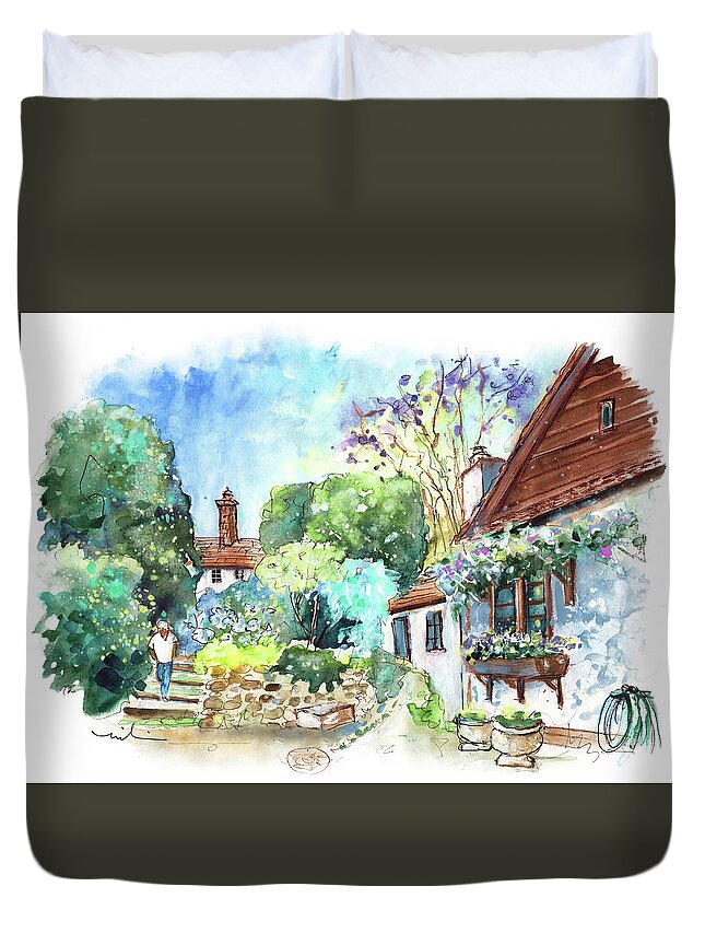 Ravel Duvet Cover featuring the painting Dunster 15 by Miki De Goodaboom
