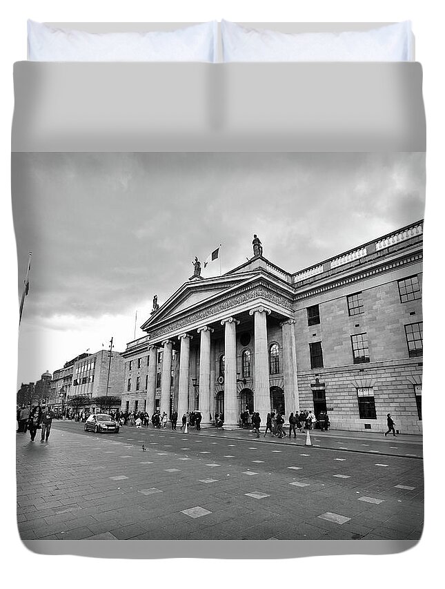 Dublin Duvet Cover featuring the photograph Dublin Post Office by Marisa Geraghty Photography
