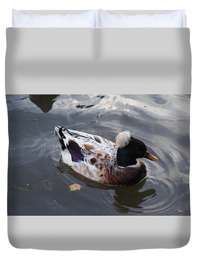 Duck Duvet Cover featuring the photograph Duck by Julia Woodman