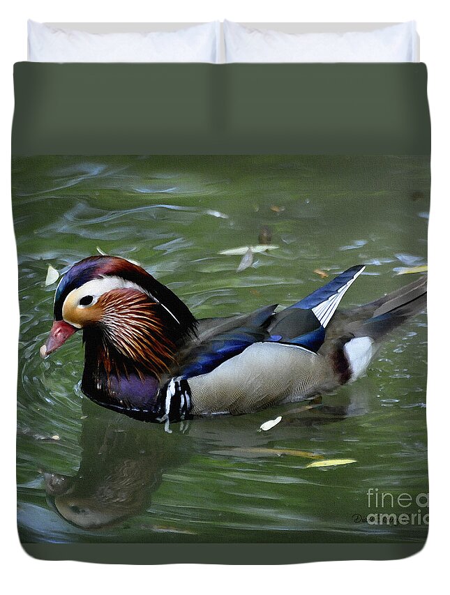 Dianeberry Duvet Cover featuring the painting Duck Soup by Diane E Berry