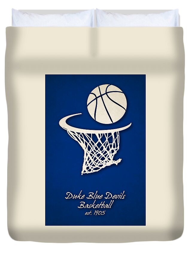 Duke Blue Devils Duvet Cover featuring the photograph Duke Blue Devils Basketball by Joe Hamilton