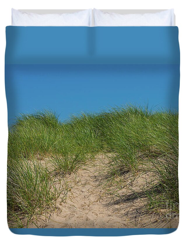 Sand Duvet Cover featuring the photograph Dune And Oats by Jennifer White