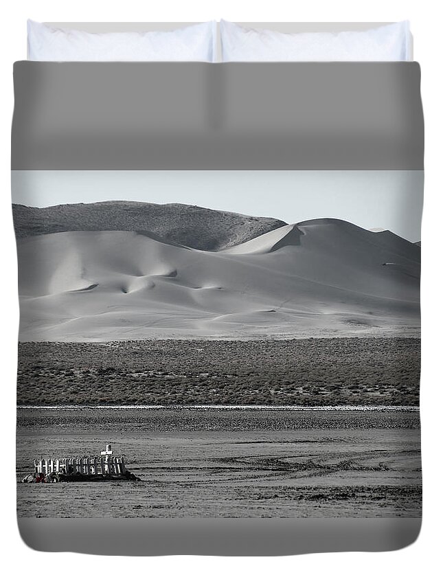 Dune Duvet Cover featuring the photograph Dune Grave Sands of Time by Glory Ann Penington