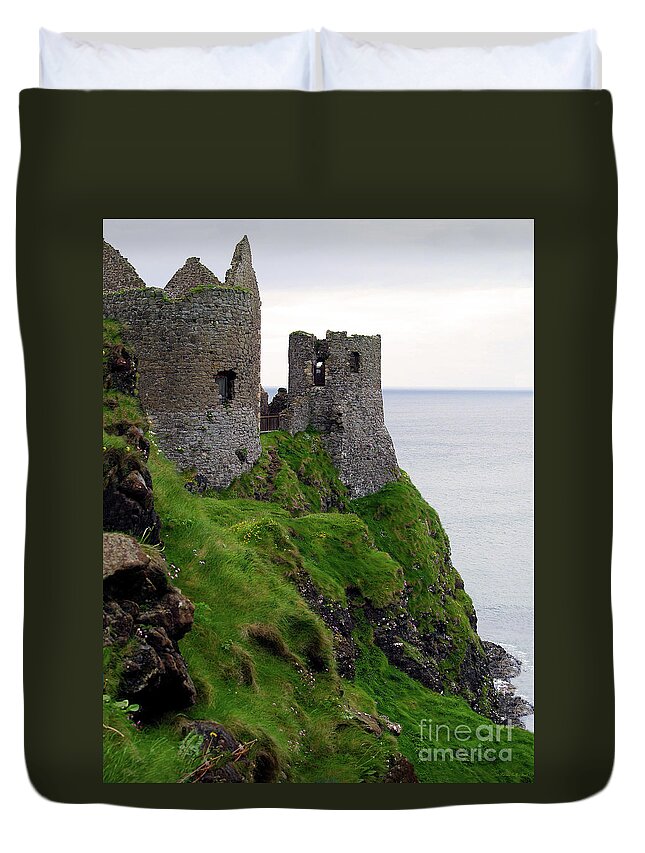 Castle Photography Duvet Cover featuring the photograph Dunluce Castle II by Patricia Griffin Brett