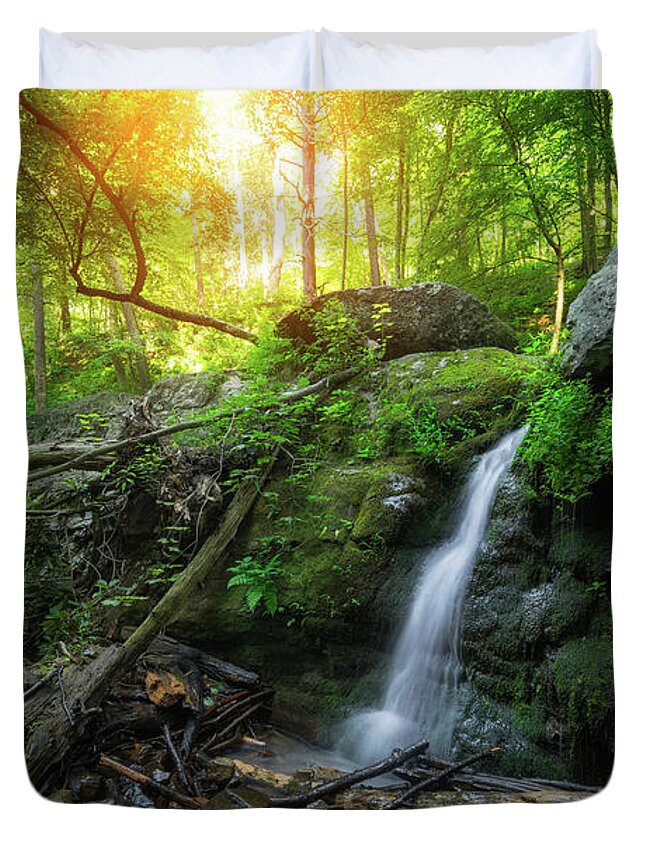 Dunnfield Creek Duvet Cover featuring the photograph Dunnfield Creek Sunrise by Michael Ver Sprill