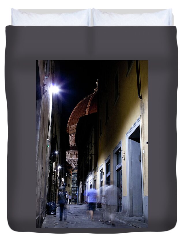 Duomo Duvet Cover featuring the photograph Duomo in the Dark by Matthew Wolf