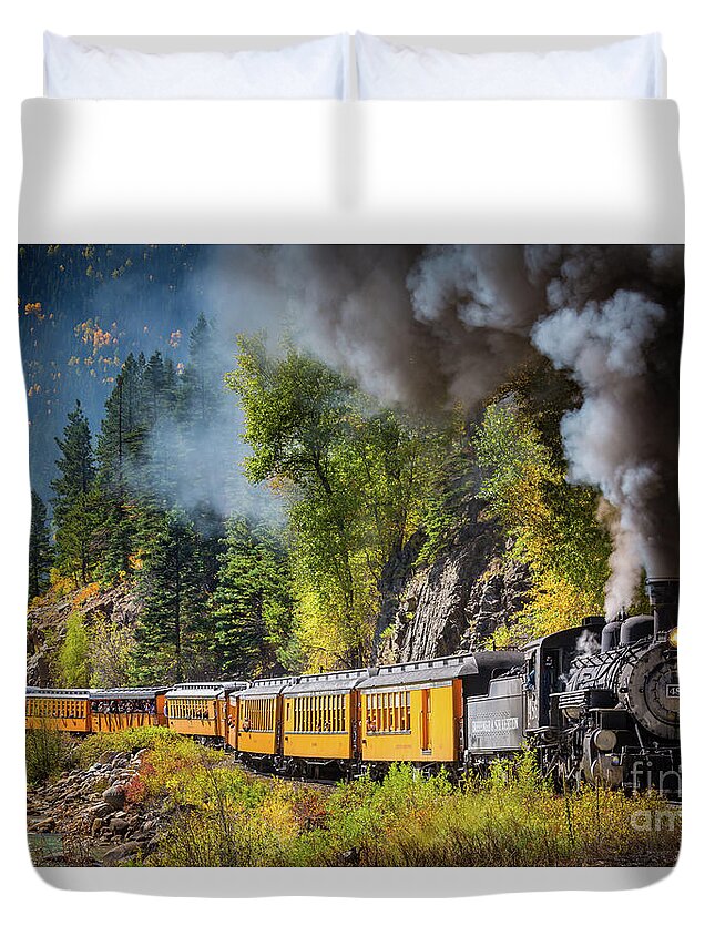 America Duvet Cover featuring the photograph Durango-Silverton Narrow Gauge Railroad by Inge Johnsson