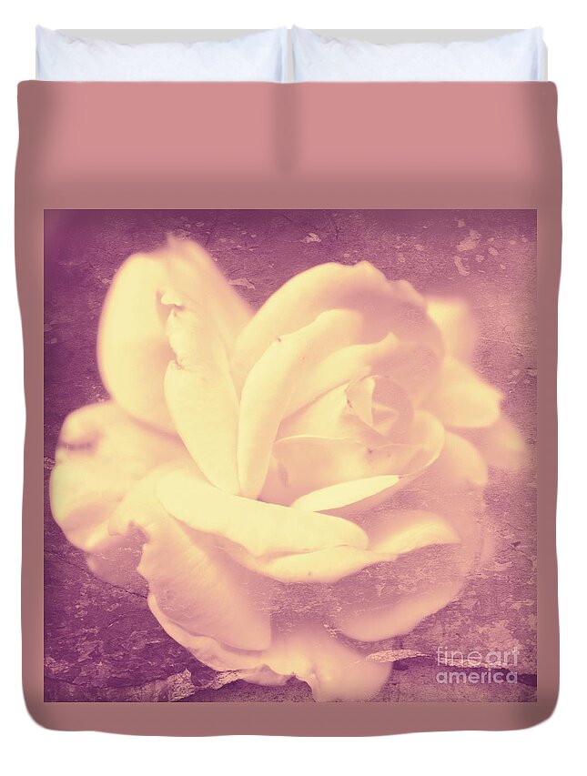 Rose Duvet Cover featuring the photograph Dusky Pink by Clare Bevan
