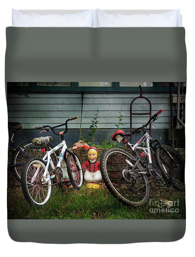 American Duvet Cover featuring the photograph Dutch Boy's Bicycles by Craig J Satterlee