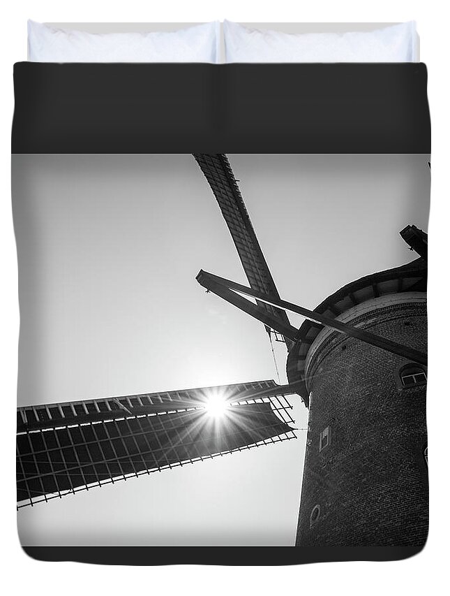 Landscape Duvet Cover featuring the photograph Dutch Windmill by Adriana Zoon