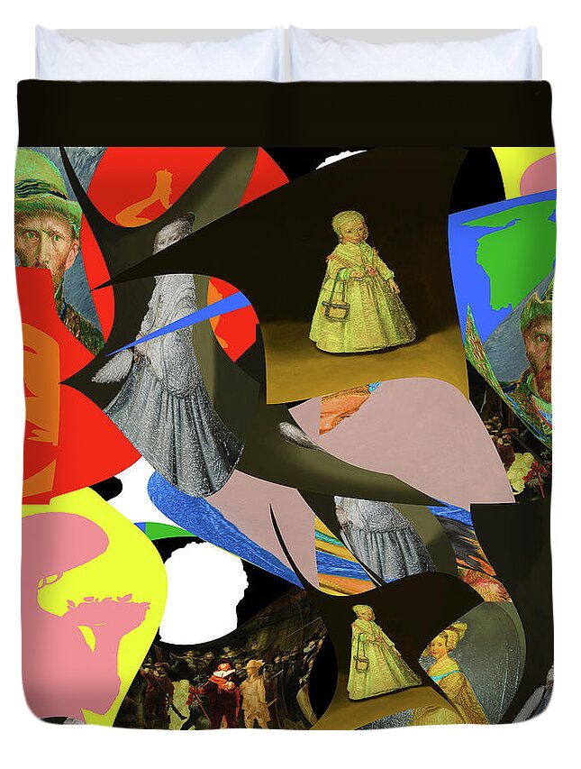 Postmodernism Duvet Cover featuring the digital art Dutch Winds by David Bridburg