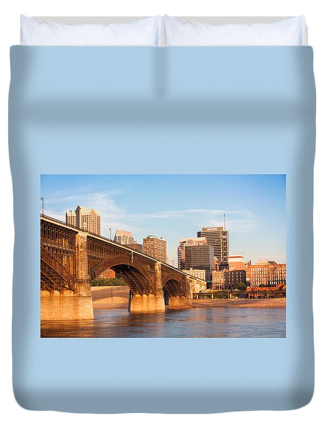 Arches Duvet Cover featuring the photograph Eads Bridge at St Louis by Semmick Photo