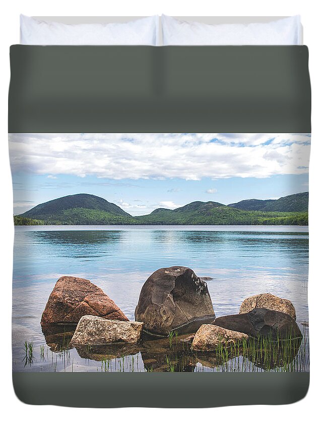 Acadia National Park Duvet Cover featuring the photograph Eagle Lake by Holly Ross