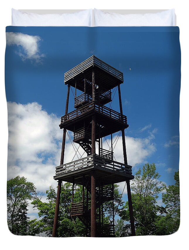 Eagle Tower Duvet Cover featuring the photograph Eagle Tower Rises High by David T Wilkinson