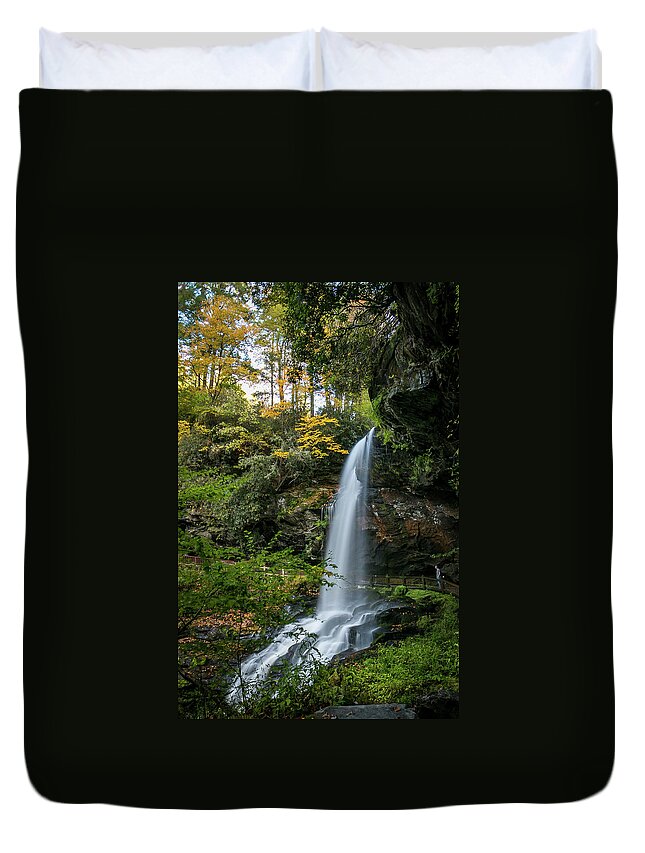 Dry Falls Duvet Cover featuring the photograph Early Autumn at Dry Falls by Chris Berrier