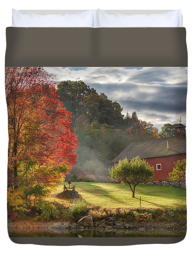 Rural America Duvet Cover featuring the photograph Early Autumn Morning by Bill Wakeley