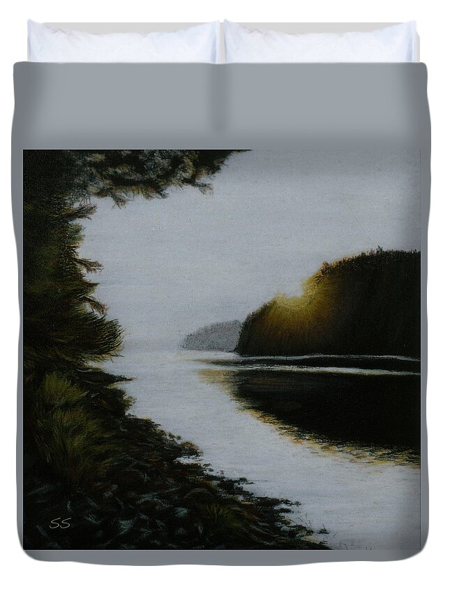 Algonquin Park Duvet Cover featuring the painting Early Early by Susan Sarabasha