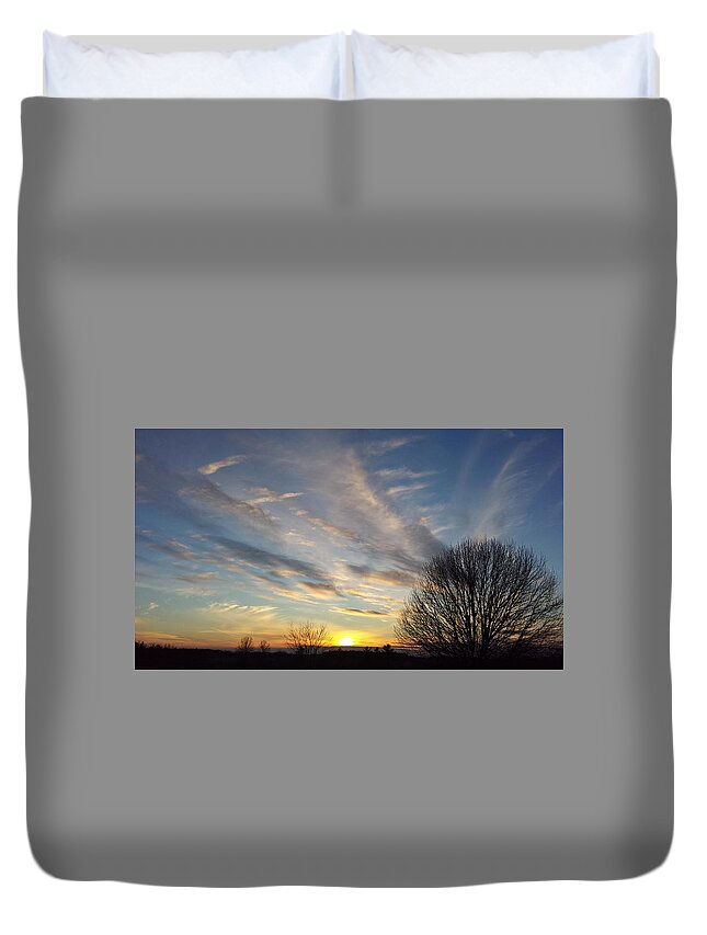 Sunset Duvet Cover featuring the photograph Early Evening by Wanda Jesfield