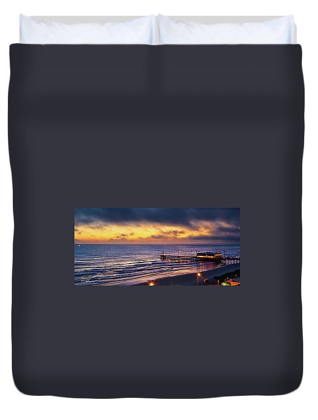 Beach Duvet Cover featuring the photograph Early Morning In Daytona Beach by Christopher Holmes