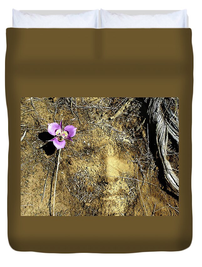 Mother Earth Duvet Cover featuring the photograph Earth Memories - Desert Flower # 2 by Ed Hall