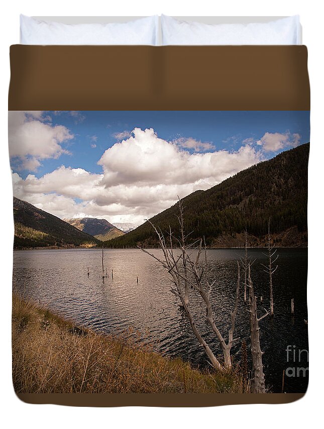 Quake Lake Duvet Cover featuring the photograph Earthquake Lake by Cindy Murphy - NightVisions