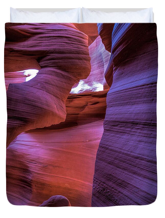 Antelope Canyon Duvet Cover featuring the photograph Earth's Angel by Jonathan Davison
