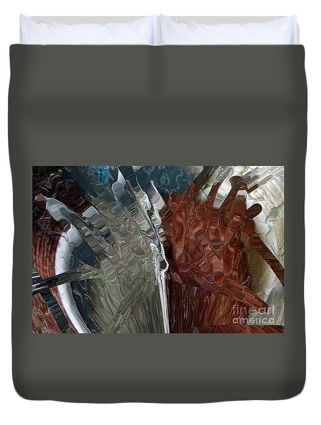 Ready For Autumn Duvet Cover featuring the digital art Earthy Outburst by Margie Chapman