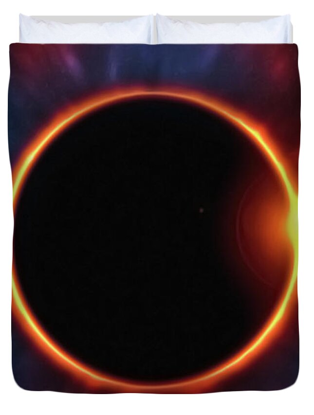 Eclipse Duvet Cover featuring the painting Eclipse by Harry Warrick
