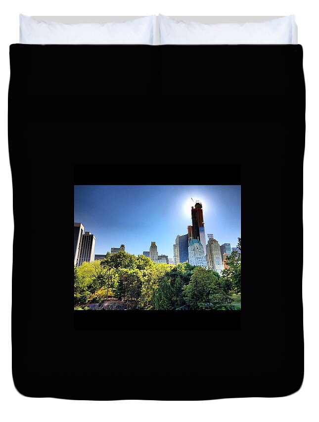 Centralpark Duvet Cover featuring the photograph #eclipse #shadow #solareclipse #solar by Gary Sumner