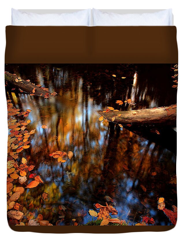 River Scene Duvet Cover featuring the photograph Edge Of Wishes by Mike Eingle