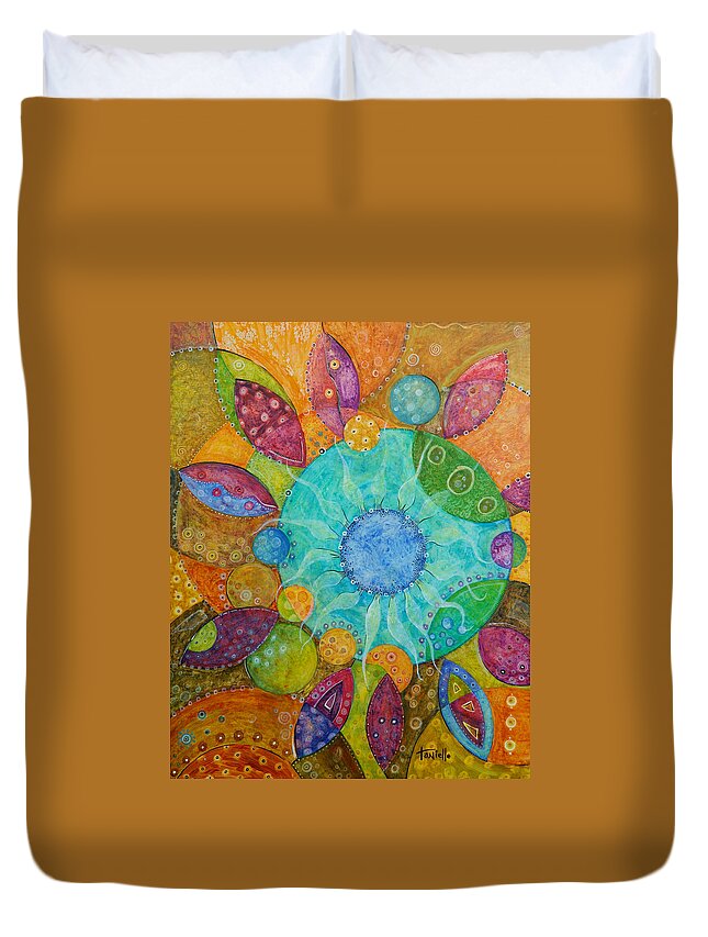 Contemporary Duvet Cover featuring the painting Effervescent by Tanielle Childers