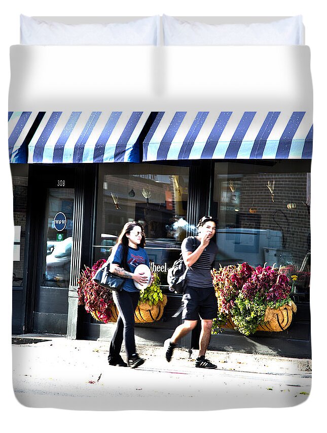 People Duvet Cover featuring the photograph Egg Transport by David Ralph Johnson