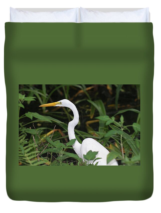 Florida Duvet Cover featuring the photograph Egret by Lindsey Floyd