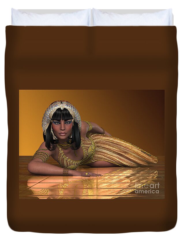 Old Kingdom Duvet Cover featuring the painting Egyptian Priestess by Corey Ford