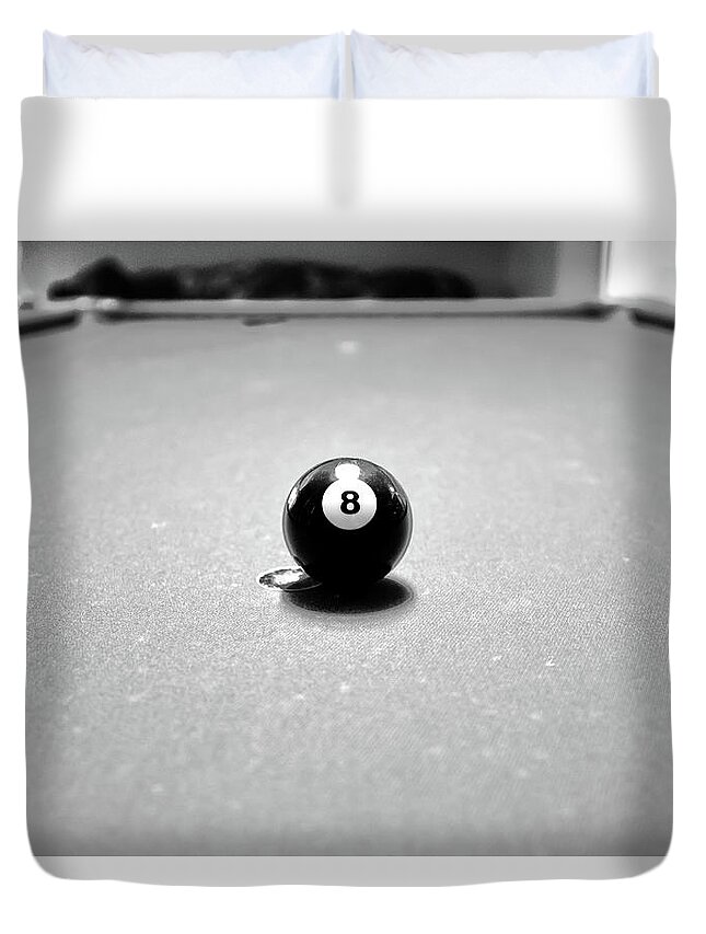 Pool Duvet Cover featuring the photograph Eight Ball 3 by David Stasiak