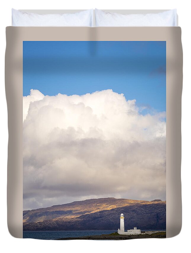 Argyll And Bute Duvet Cover featuring the photograph Eilean Musdile lighthouse on Lismore by Neil Alexander Photography