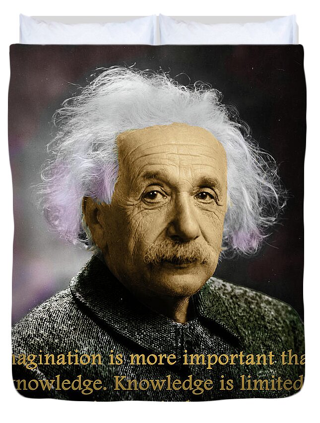 Einstein Duvet Cover featuring the photograph Einstein on Imagination by C H Apperson