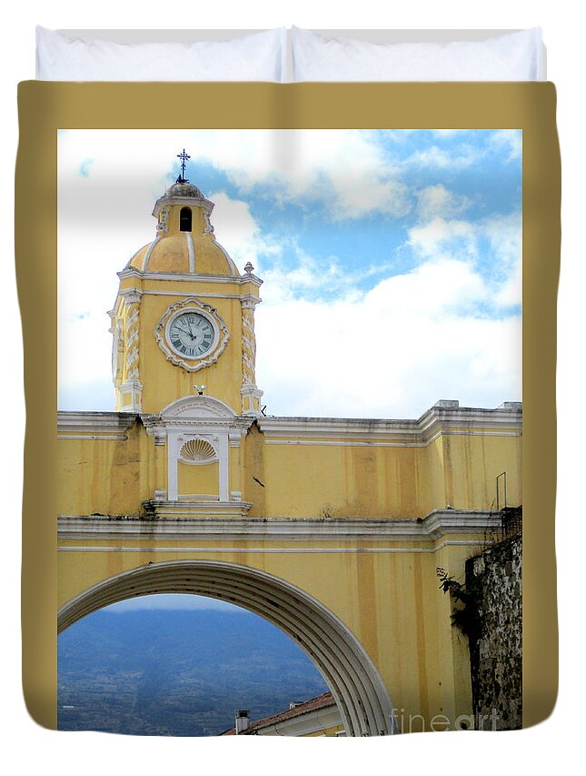 El Arco Duvet Cover featuring the photograph El Arco Antigua 4 by Randall Weidner