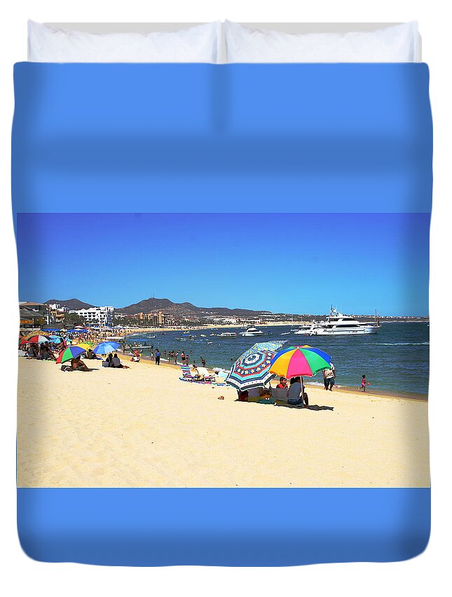 Cabo San Lucas Duvet Cover featuring the photograph El Medano Beach, Baja, MX by Robert McKinstry