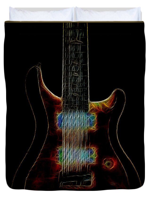 Electric Guitar Duvet Cover featuring the photograph Electric Blues by Athena Mckinzie