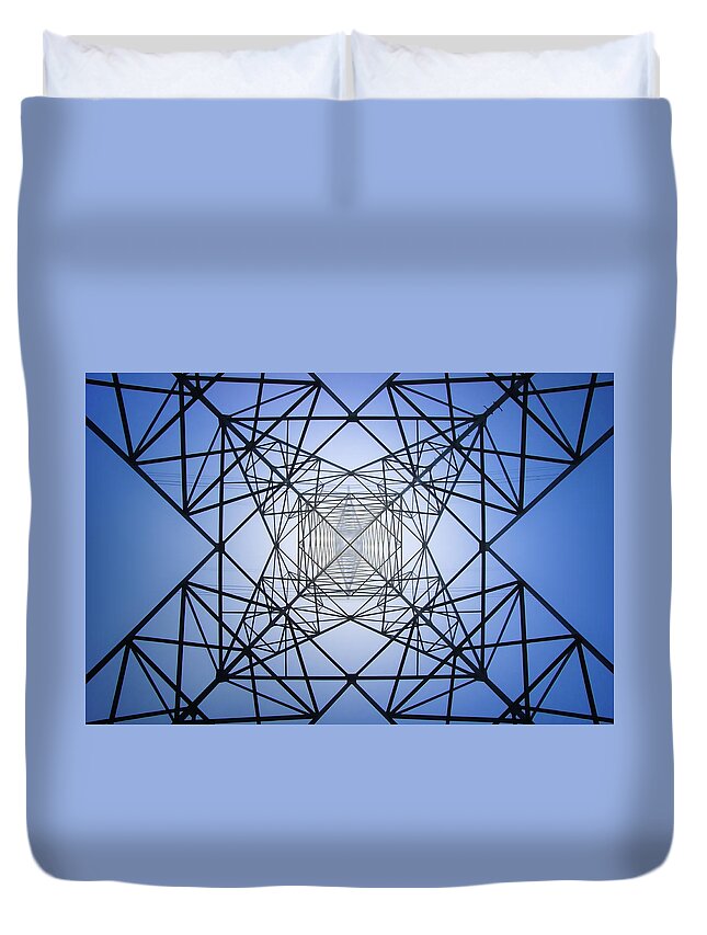 High Duvet Cover featuring the photograph Electrical Symmetry by Mikel Martinez de Osaba