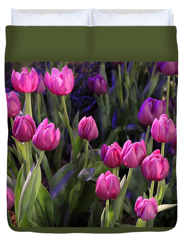 Tulips Duvet Cover featuring the photograph Electrifying by Living Color Photography Lorraine Lynch