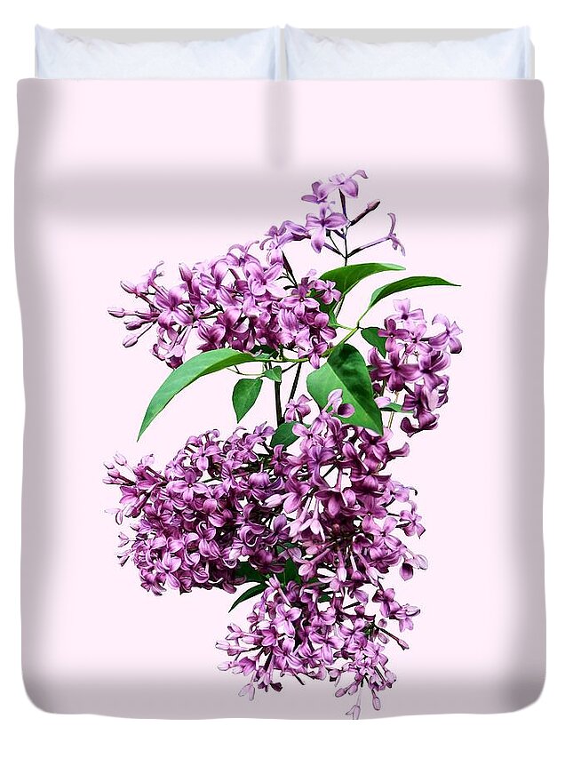 Lilacs Duvet Cover featuring the photograph Elegant Lilacs by Susan Savad